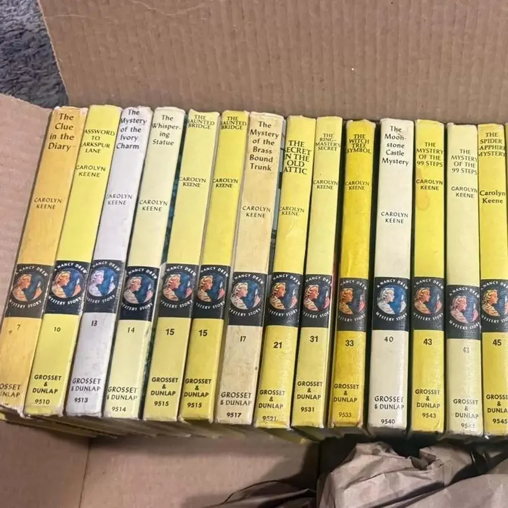 23 Vintage Nancy Drew Yellow Spine Hardcover Books